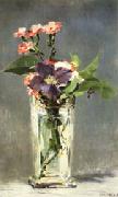 Edouard Manet Carnations and Clematis in a Crystal Vase oil